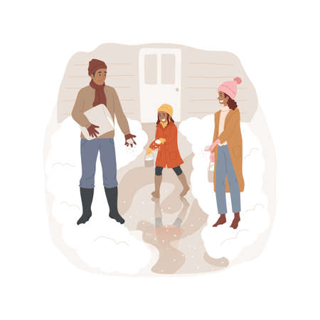 Ice melt salt isolated cartoon vector illustrations.のイラスト素材