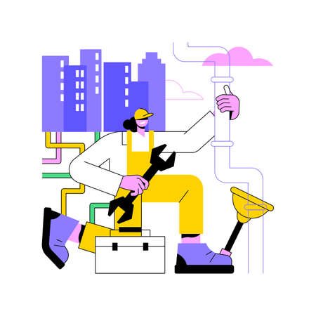 Sewerage system abstract concept vector illustration.のイラスト素材