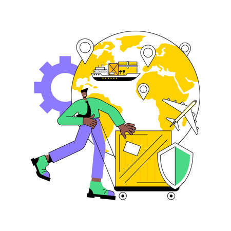International shipment abstract concept vector illustration.のイラスト素材