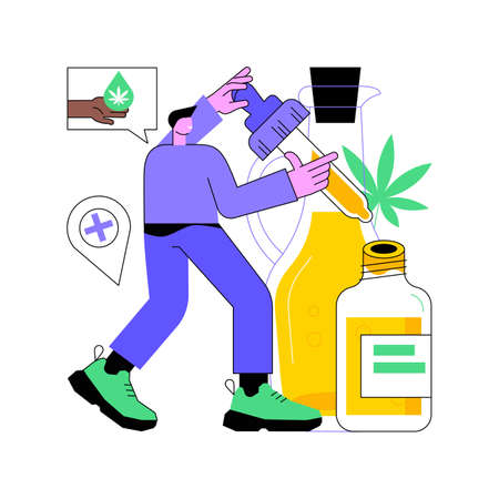 Hemp seed oil abstract concept vector illustration.のイラスト素材