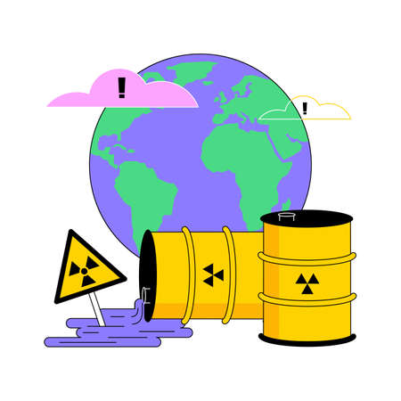 Radioactive pollution abstract concept vector illustration.