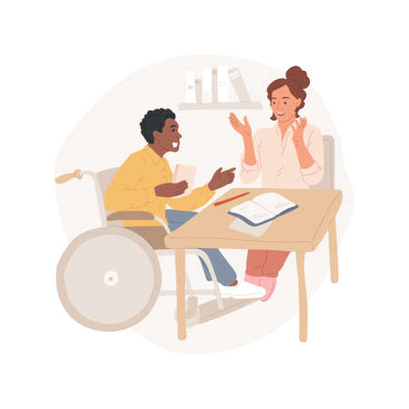 In-home tutoring isolated cartoon vector illustrations.のイラスト素材