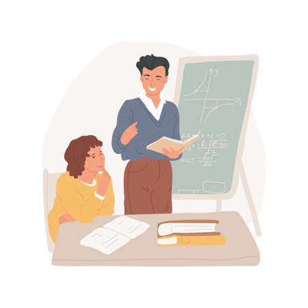 Math tutor isolated cartoon vector illustrations.のイラスト素材