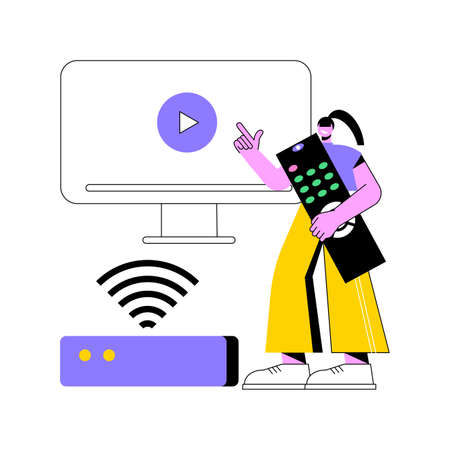 Smart TV box abstract concept vector illustration.のイラスト素材