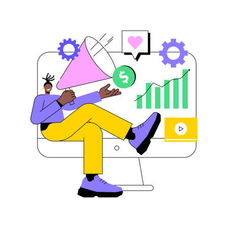Digital PR abstract concept vector illustration.のイラスト素材