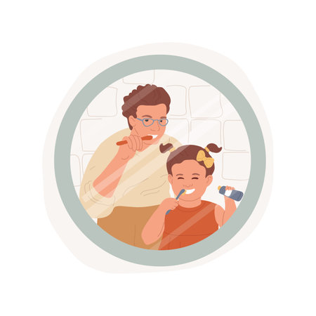 Holding a tooth brush isolated cartoon vector illustration. Baby holding a tooth brush.のイラスト素材