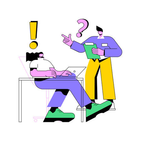 Internship abstract concept vector illustration. Paid internship opportunity, professional growth, recent college graduate job, find first working place, student training work abstract metaphor.のイラスト素材