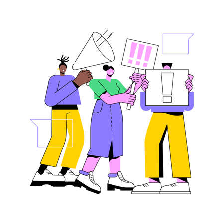 Consumer movement abstract concept vector illustration. Rights protection movement, consumer activism, international organization, buyer interest support, nonprofit advocacy abstract metaphor.のイラスト素材