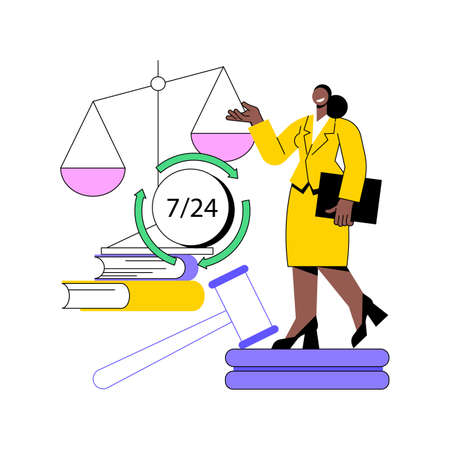 Legal services abstract concept vector illustration. Lawyer referral service, get professional legal help, Protect personal assets against lawsuits, qualified attorney advice abstract metaphor.のイラスト素材