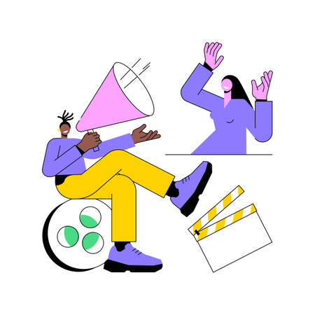 Casting call abstract concept vector illustration. Open call for models, commercial shootings, photo and video casting, modelling agency request, audition for brand advertising abstract metaphor.のイラスト素材