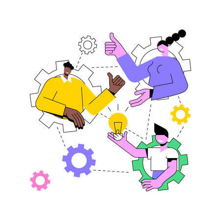 Social development abstract concept vector illustration. Children learn, social skills competence, positive impact, successful communication, career success, education abstract metaphor.のイラスト素材