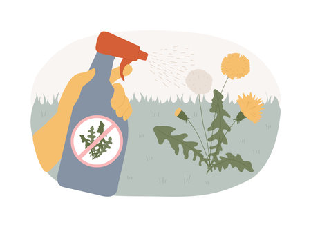Dandelion removal isolated concept vector illustration.のイラスト素材