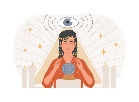 Clairvoyance ability isolated concept vector illustration.のイラスト素材