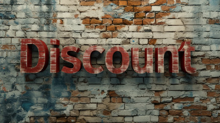 Ancient Brick Discount concept creative horizontal art poster.の素材