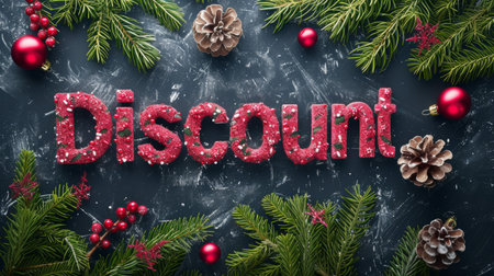 Christmas Discount concept creative horizontal art poster.の素材