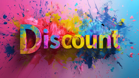 Colorful Discount concept creative horizontal art poster.の素材