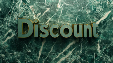 Green Marble Discount concept creative horizontal art poster.の素材