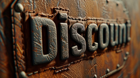 Leather Discount concept creative horizontal art poster.の素材