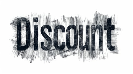 The word Discount created in Minimalist Drawing.の素材