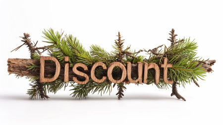 The word Discount created in Pine Twig Letters.の素材