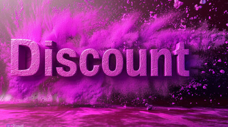 Violet Discount concept creative horizontal art poster.の素材