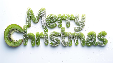 Words Merry Christmas created in Kiwi Typography.の素材