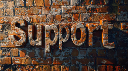 Ancient Brick Support concept creative horizontal art poster.の素材