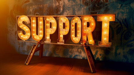 Direct Lighting Support concept creative horizontal art poster.の素材