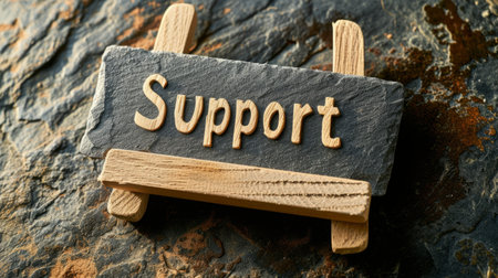 Slate Stone Support concept creative horizontal art poster.の素材