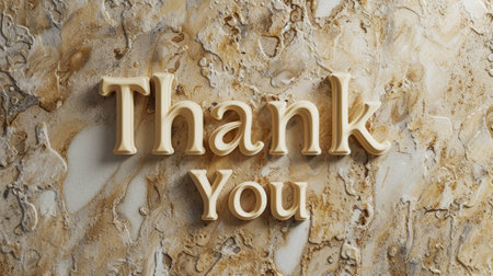 Beige Marble Thank you concept creative art poster.の素材