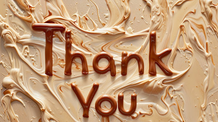 Beige Slime Thank you concept creative art poster.の素材