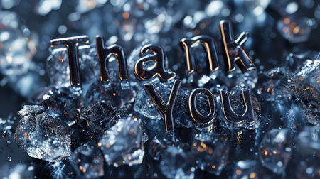 Black Glass Thank you concept creative art poster.の素材