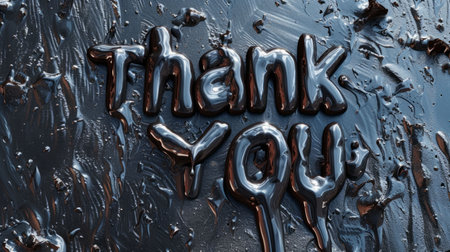 Black Slime Thank you concept creative art poster.の素材