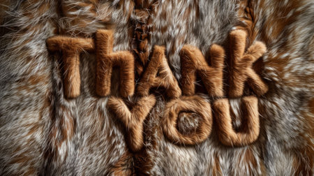 Brown Fur Thank you concept creative art poster.の素材