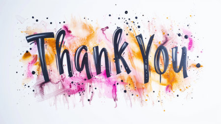 Words Thank You created in Brush Calligraphy.の素材