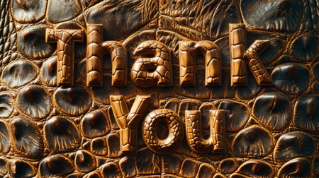 Crocodile Skin Thank you concept creative art poster.の素材