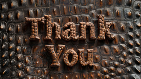 Crocodile Skin Thank you concept creative art poster.の素材