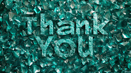 Emerald Crystal Thank you concept creative art poster.の素材