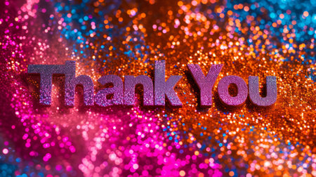 Glitter Thank you concept creative art poster.の素材