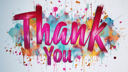 Words Thank You created in Graffiti Calligraphy.の素材