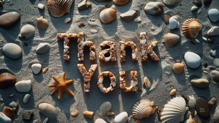 Granite Stone Thank you concept creative art poster.の素材