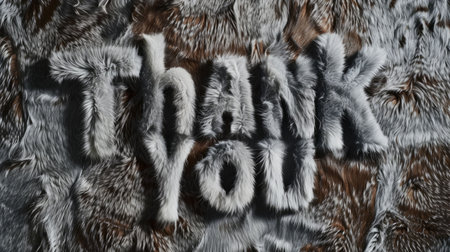Grey Fur Thank you concept creative art poster.の素材