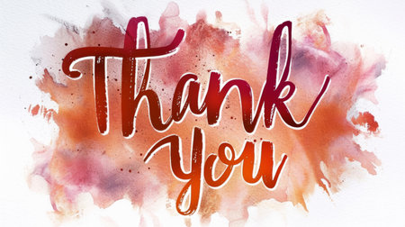 Words Thank You created in Italic Calligraphy.の素材