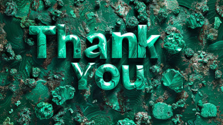Malachite Crystal Thank you concept creative art poster.の素材
