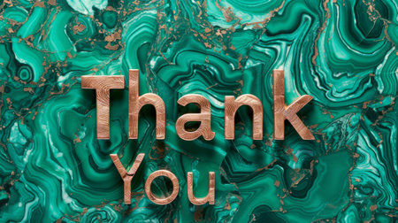 Malachite Crystal Thank you concept creative art poster.の素材