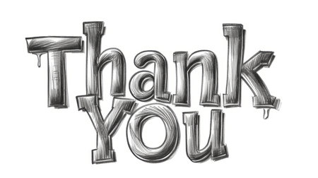 Words Thank You created in Realistic Pencil Drawing.の素材