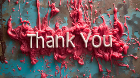 Red Slime Thank you concept creative art poster.の素材