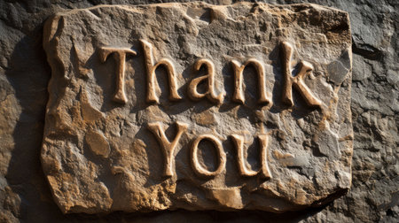 Sandstone Thank you concept creative art poster.の素材
