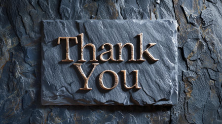 Slate Stone Thank you concept creative art poster.の素材