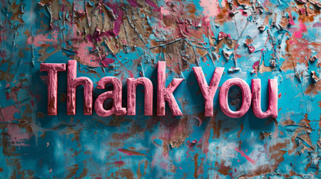 Venetian Plaster Thank you concept creative art poster.の素材